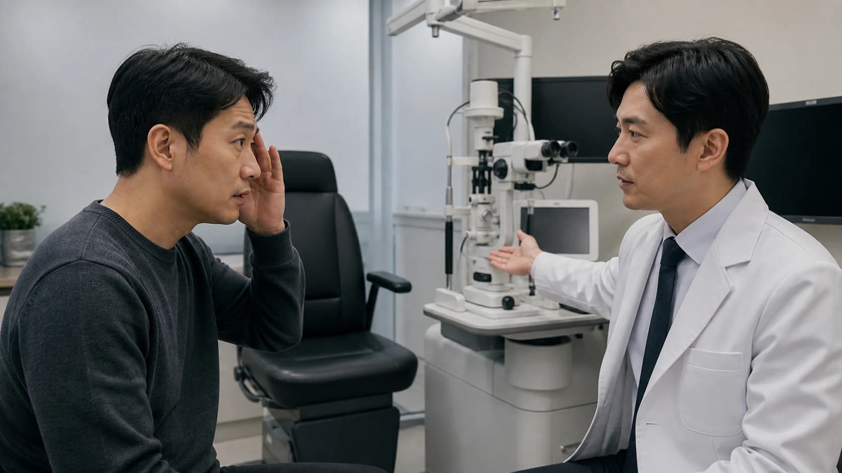 자가점검을 중단해야 할 갑작스러운 눈 증상 여섯 가지와 빠른 진료 행동을 정리한 안내