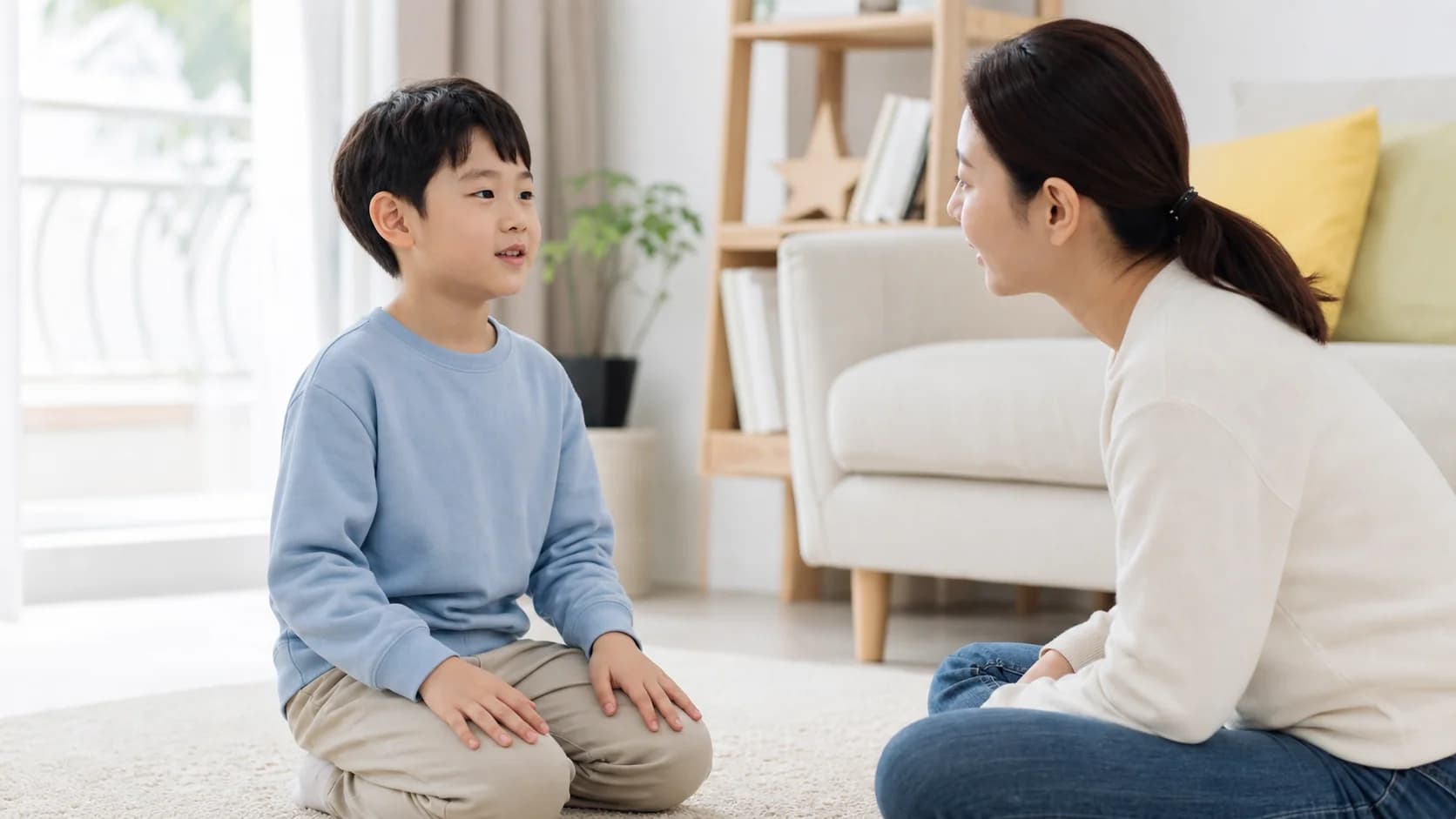 가려운 눈을 비비지 않고 보호자에게 알리는 아이