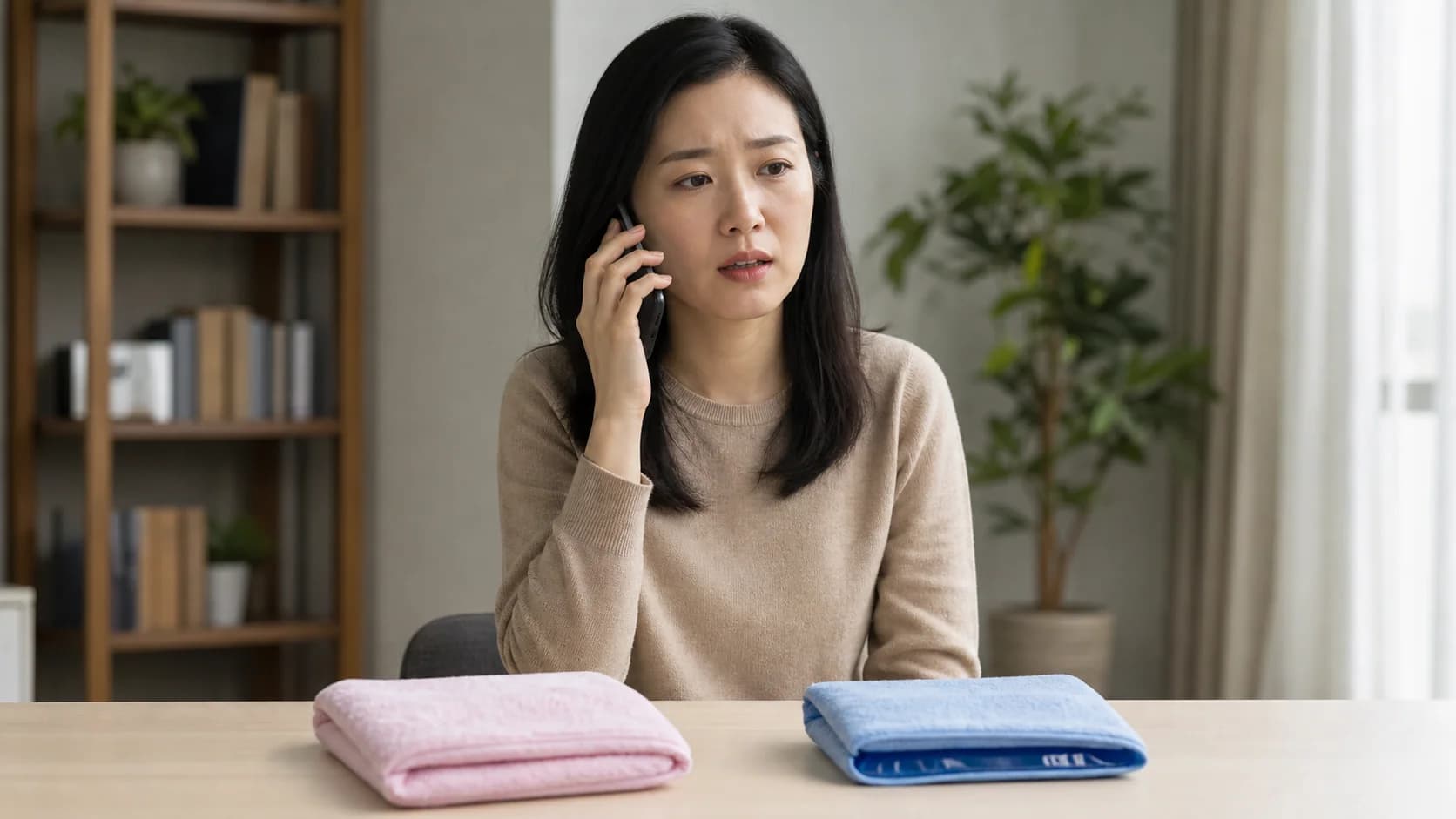 온찜질과 냉찜질을 번갈아 시험하지 않고 진료 기준을 확인하는 모습