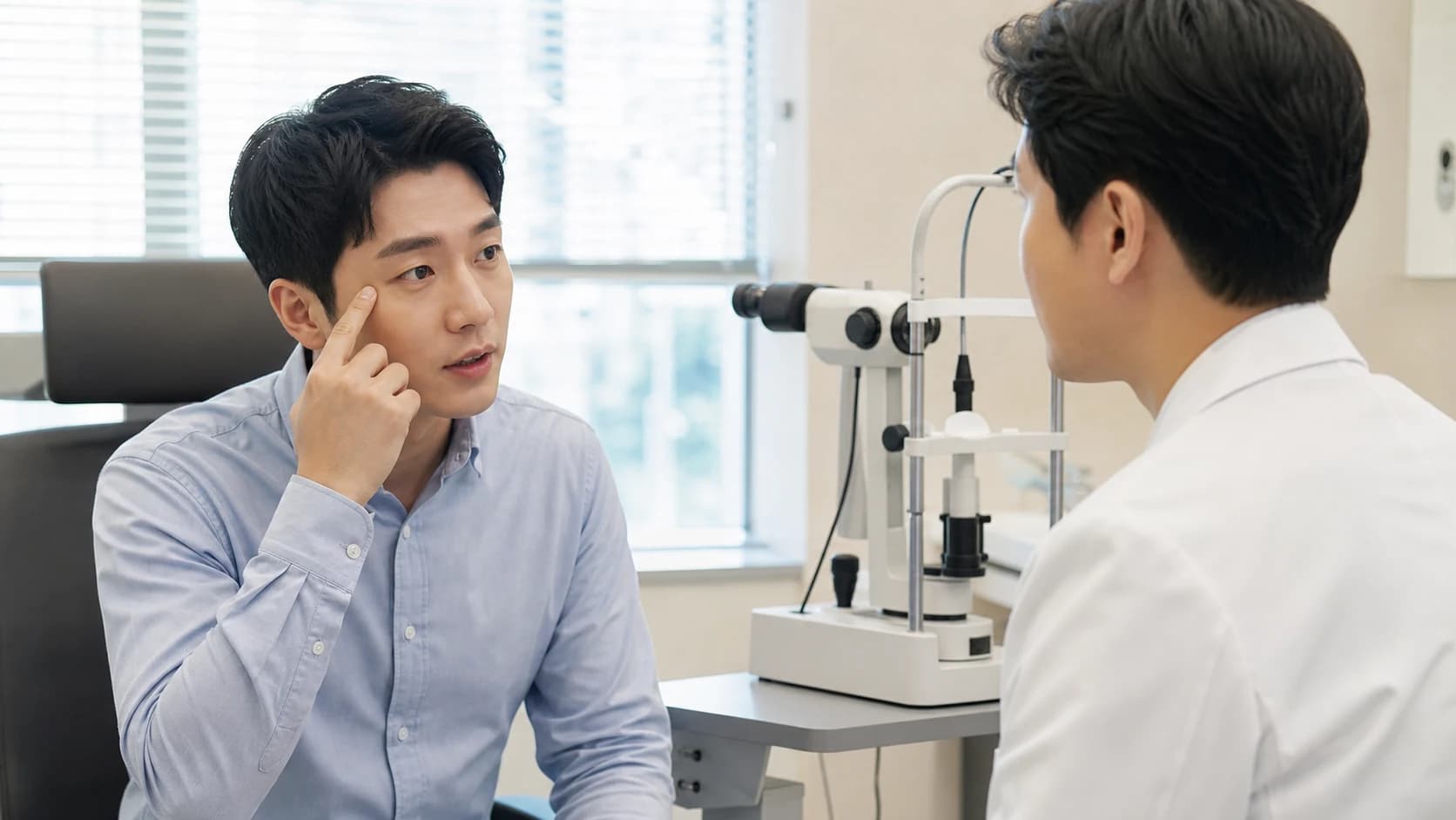 렌즈 종류와 착용 이력부터 검사 준비 조건을 확인하는 안내