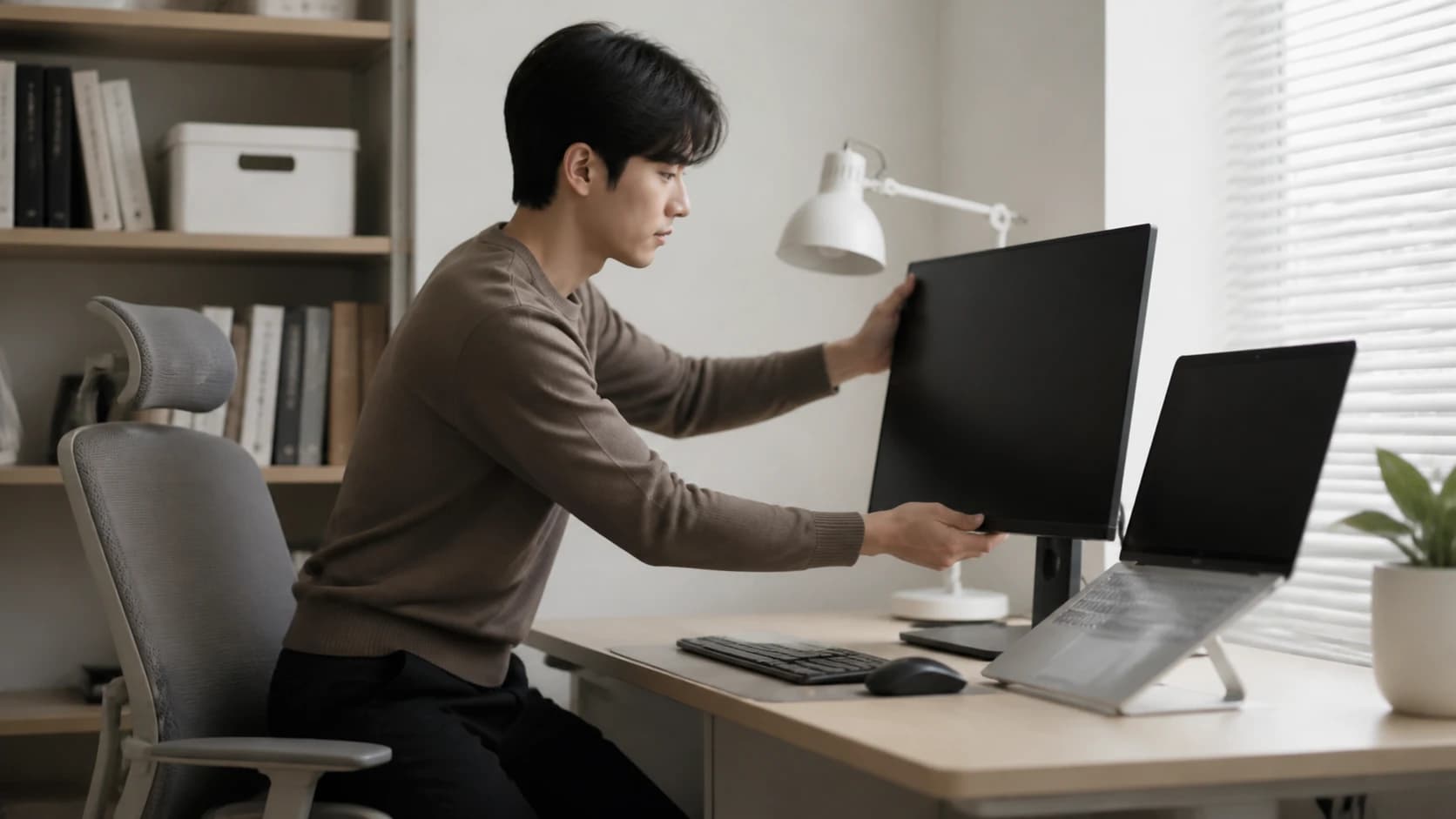 화면 작업 시간과 작업 환경 및 중단 가능성을 기준으로 업무 복귀를 상담하는 안내