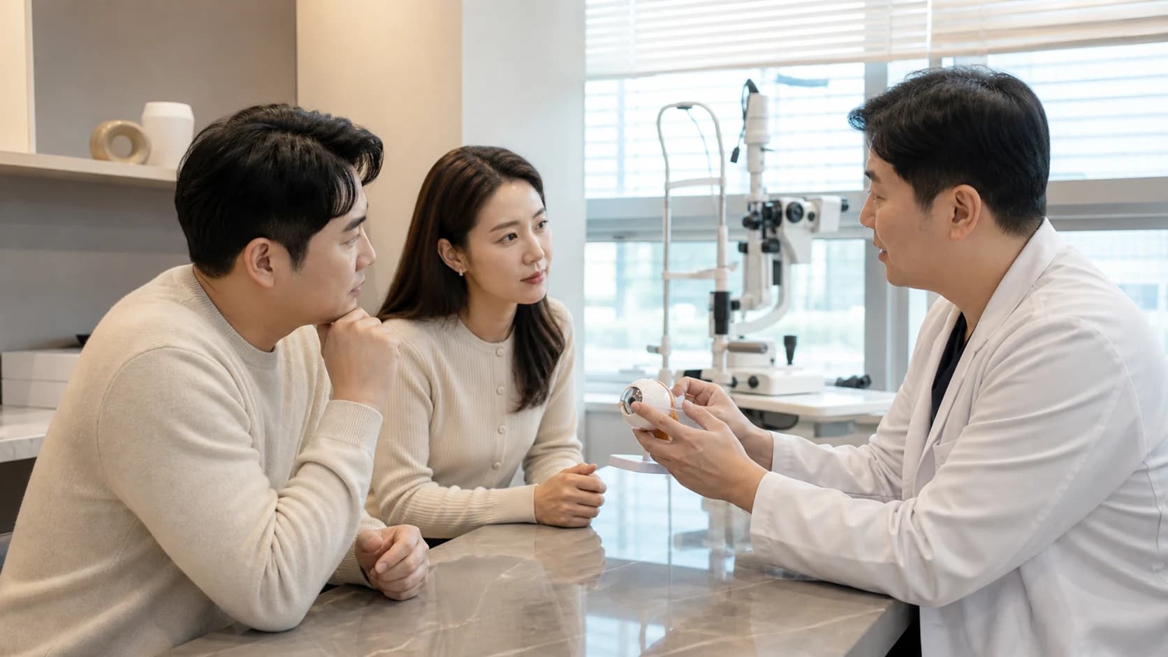 정확한 시술명과 적용 눈 및 안내 시점과 날짜를 맞추는 안내