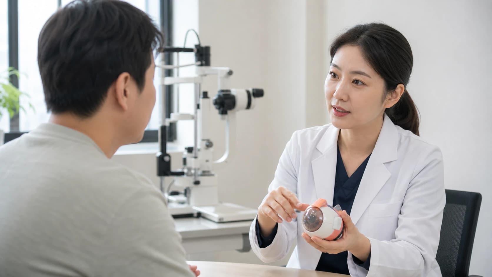노안 같은 불편을 생활 거리 기록과 종합 눈 검사로 확인하는 안내