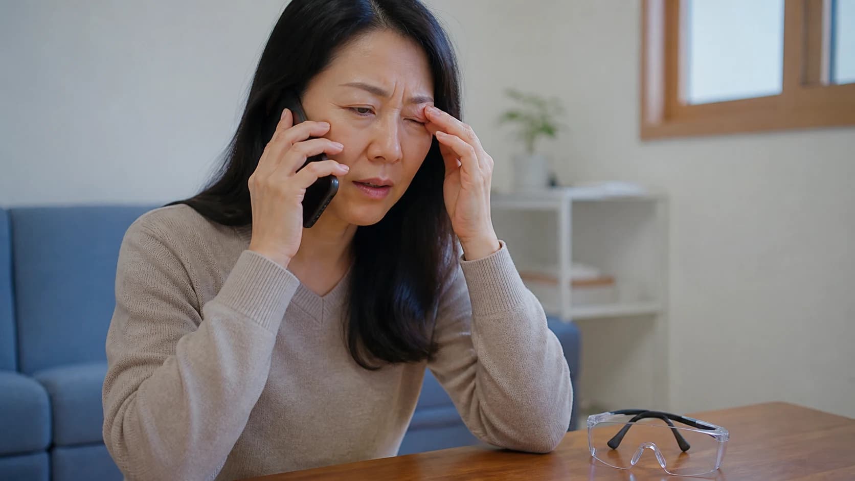 수술 뒤 새롭거나 악화되는 통증과 시야 변화 및 외상을 즉시 알리는 안내