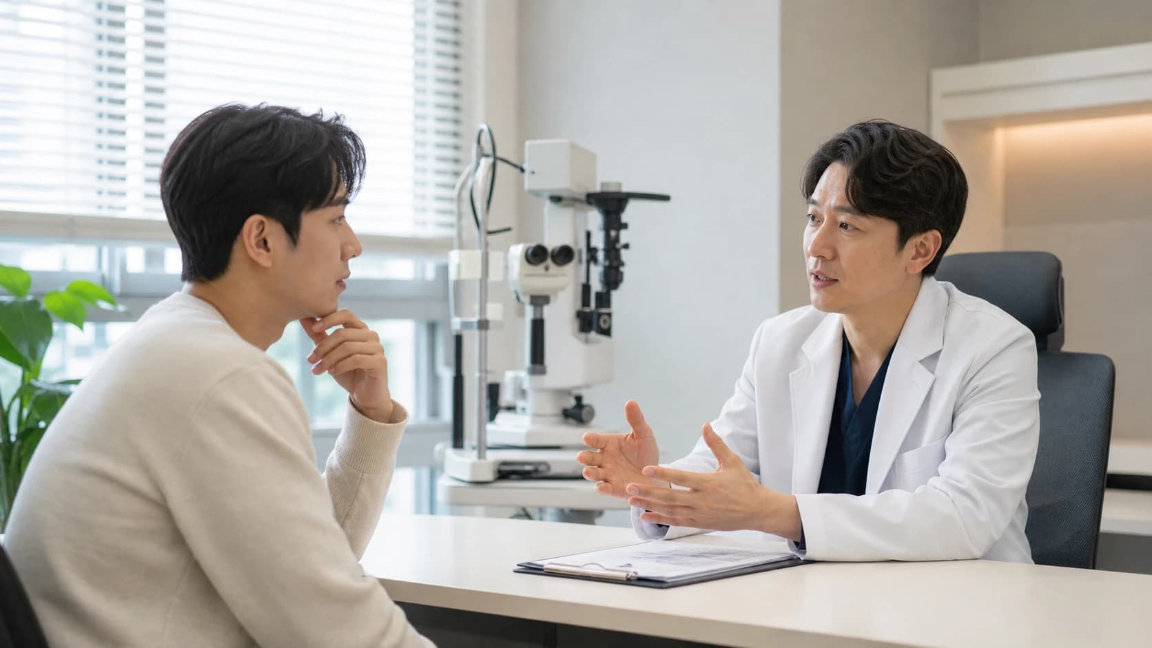 스마일라섹이라는 검색어 대신 정확한 수술명과 개인 회복 안내를 묻는 안내