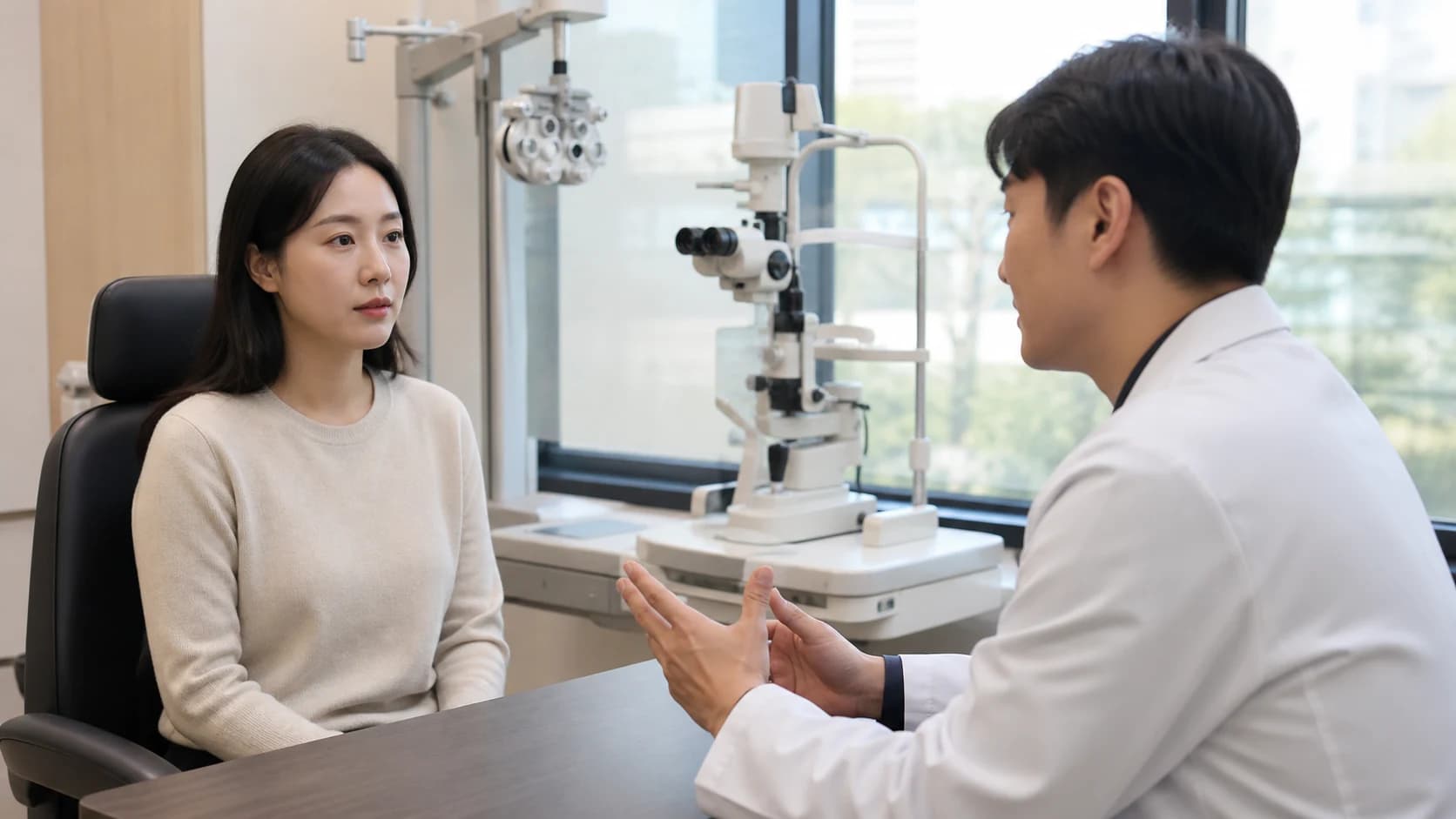 수술 전에 복용약과 알레르기 및 눈과 전신 건강 상태를 알리는 안내
