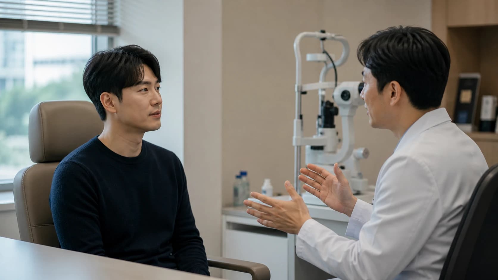 눈 표면 불편 이력과 측정 품질 및 선행 관리 조건을 구분한 도해