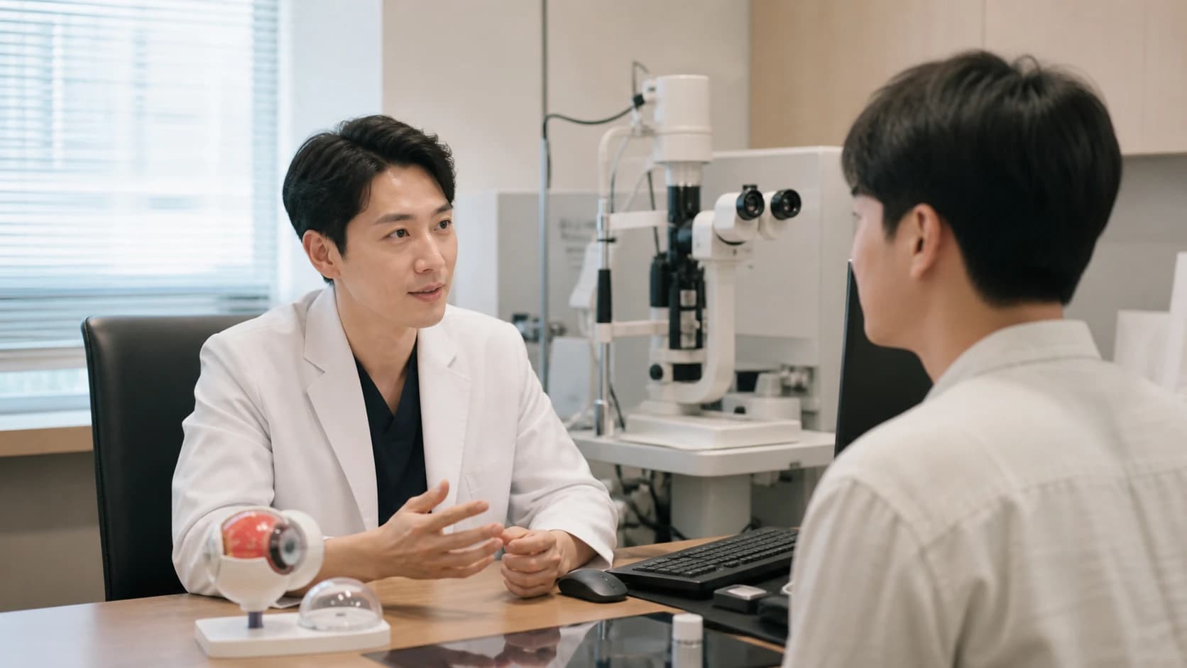 각막 두께와 앞뒤 형태 및 측정 반복성을 함께 해석하는 도해