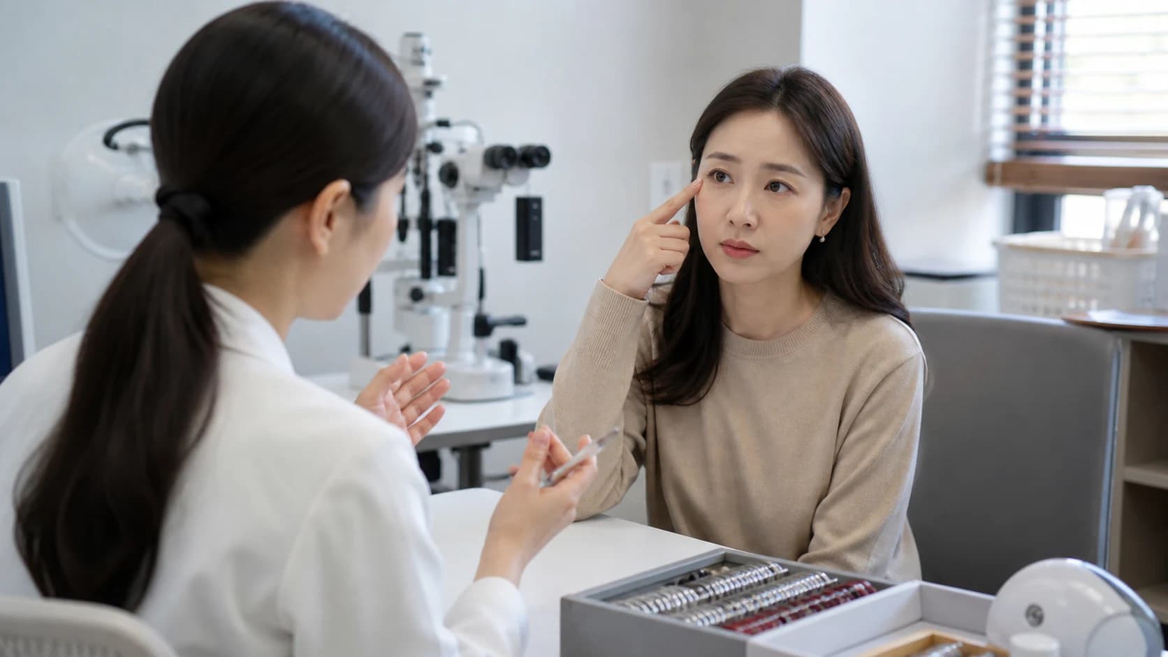 화면 전후 불편과 눈별 거리별 장면별 변화를 나누어 기록하는 도해