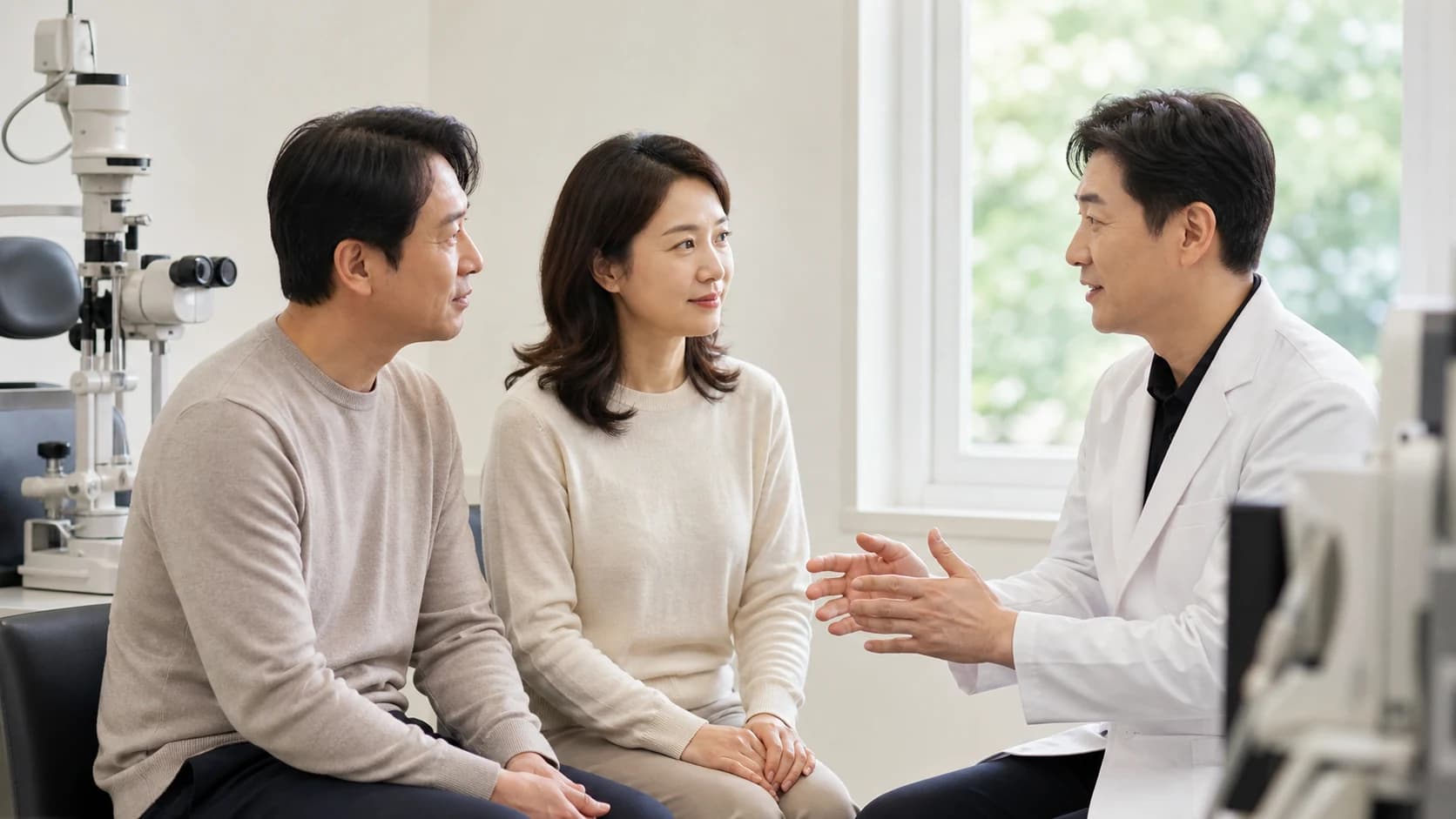 수술 전후 같은 거리 시력 안경 건조 후광 야간 운전 주요 작업을 경과 시점과 변화 방향으로 비교한 표