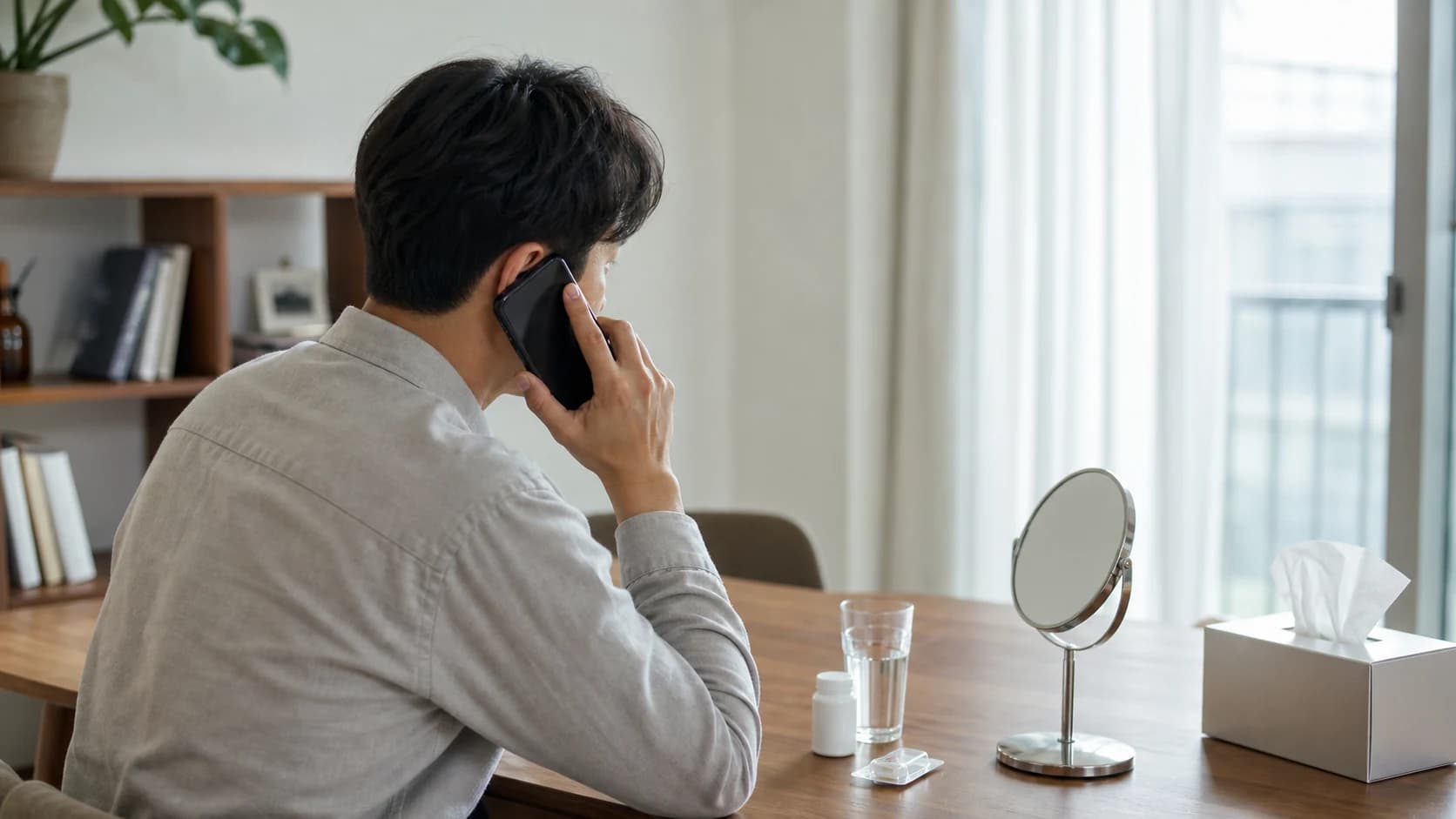 내 상태와 상반된 안내와 오늘의 질문을 연결하는 연락 표