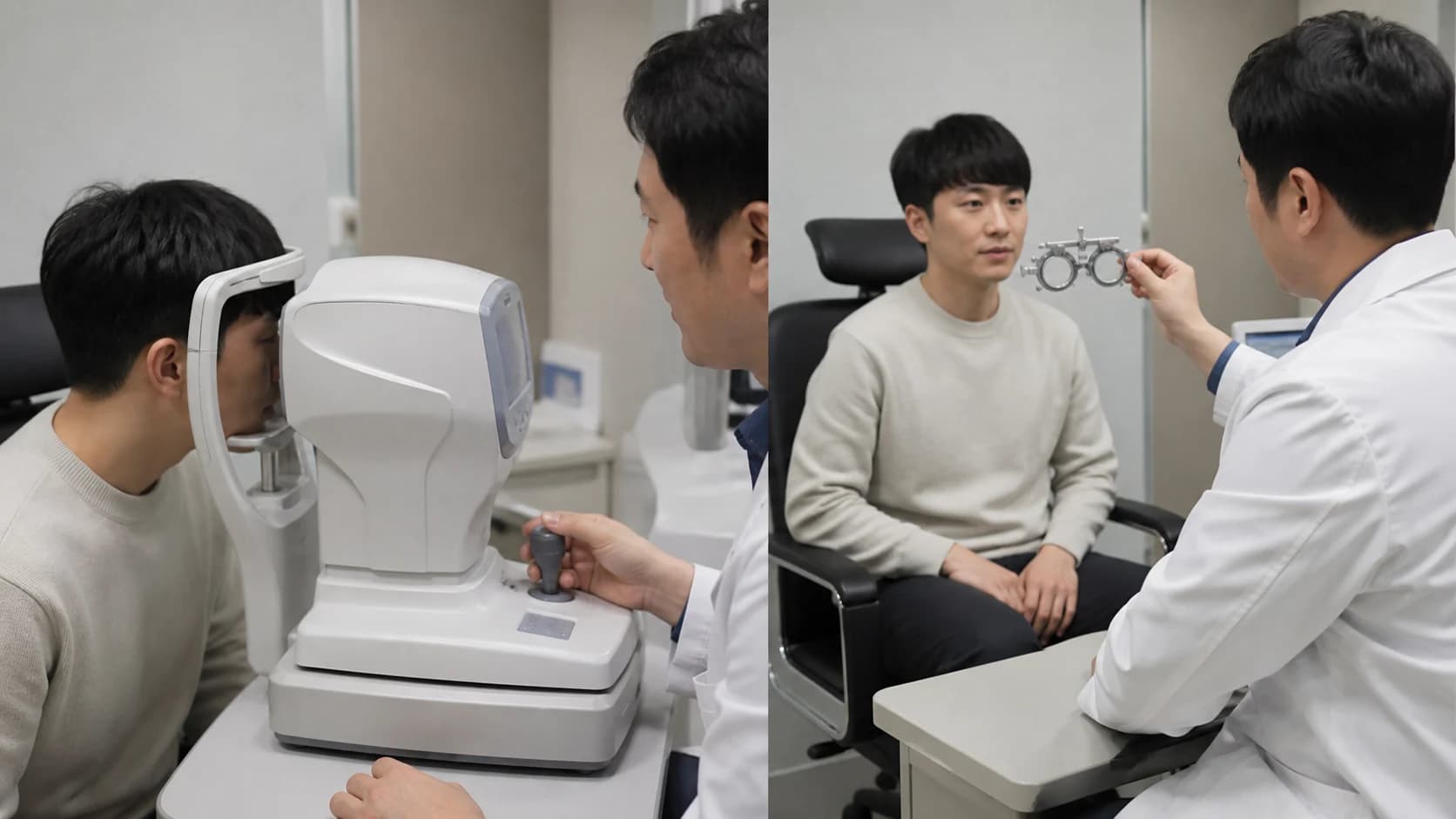 기계 측정과 주관 검사와 시험교정과 반복 실사용 단계를 분리한 표