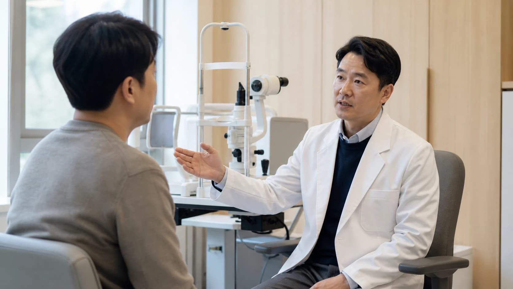 종합 눈검사의 이상 단서를 선별 결과에서 확진 검사와 전문 진료로 잇는 기준