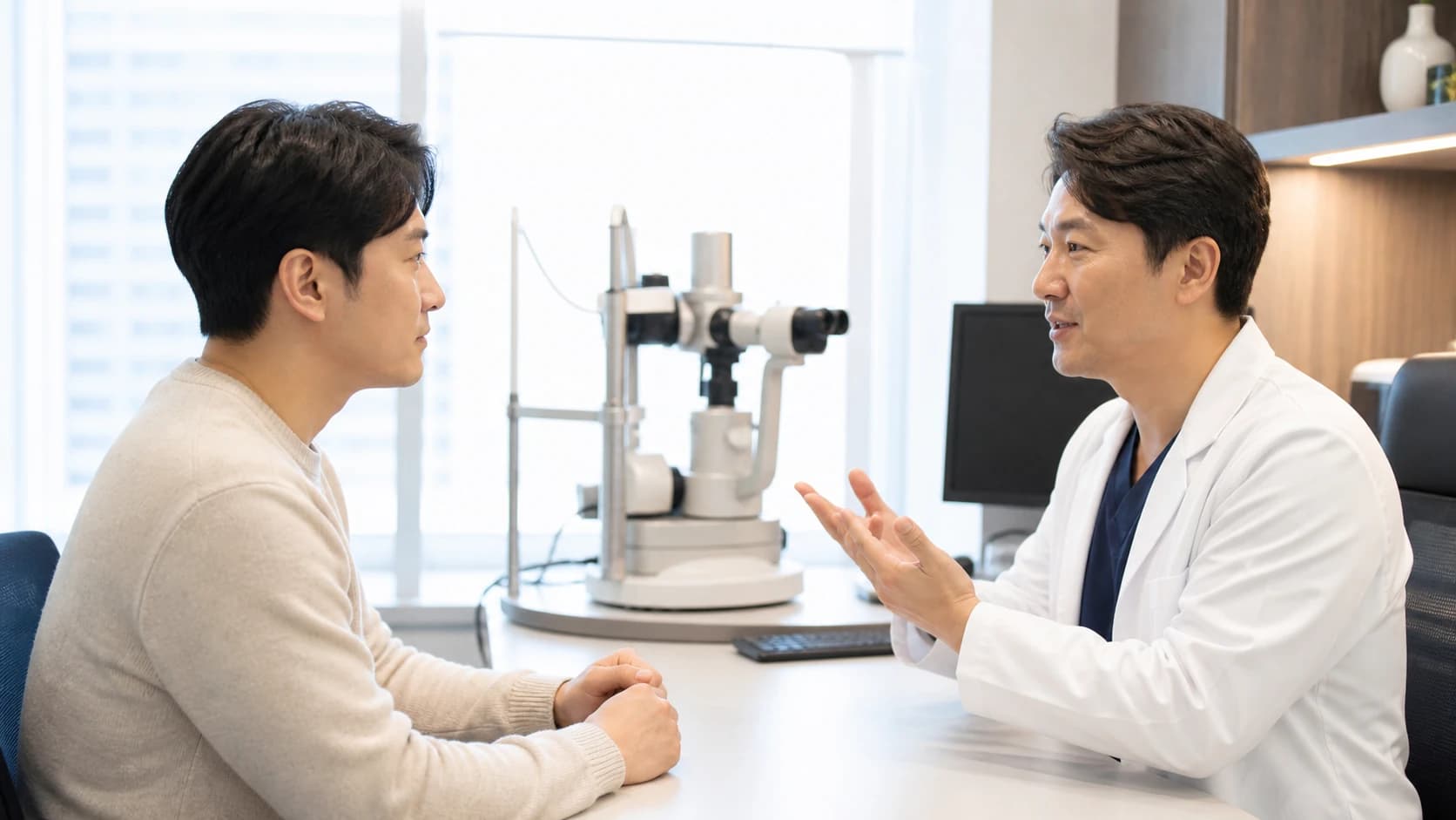 안과 접근성을 공식 주소와 이동 시설, 검사 뒤 귀가 조건으로 나누는 도해