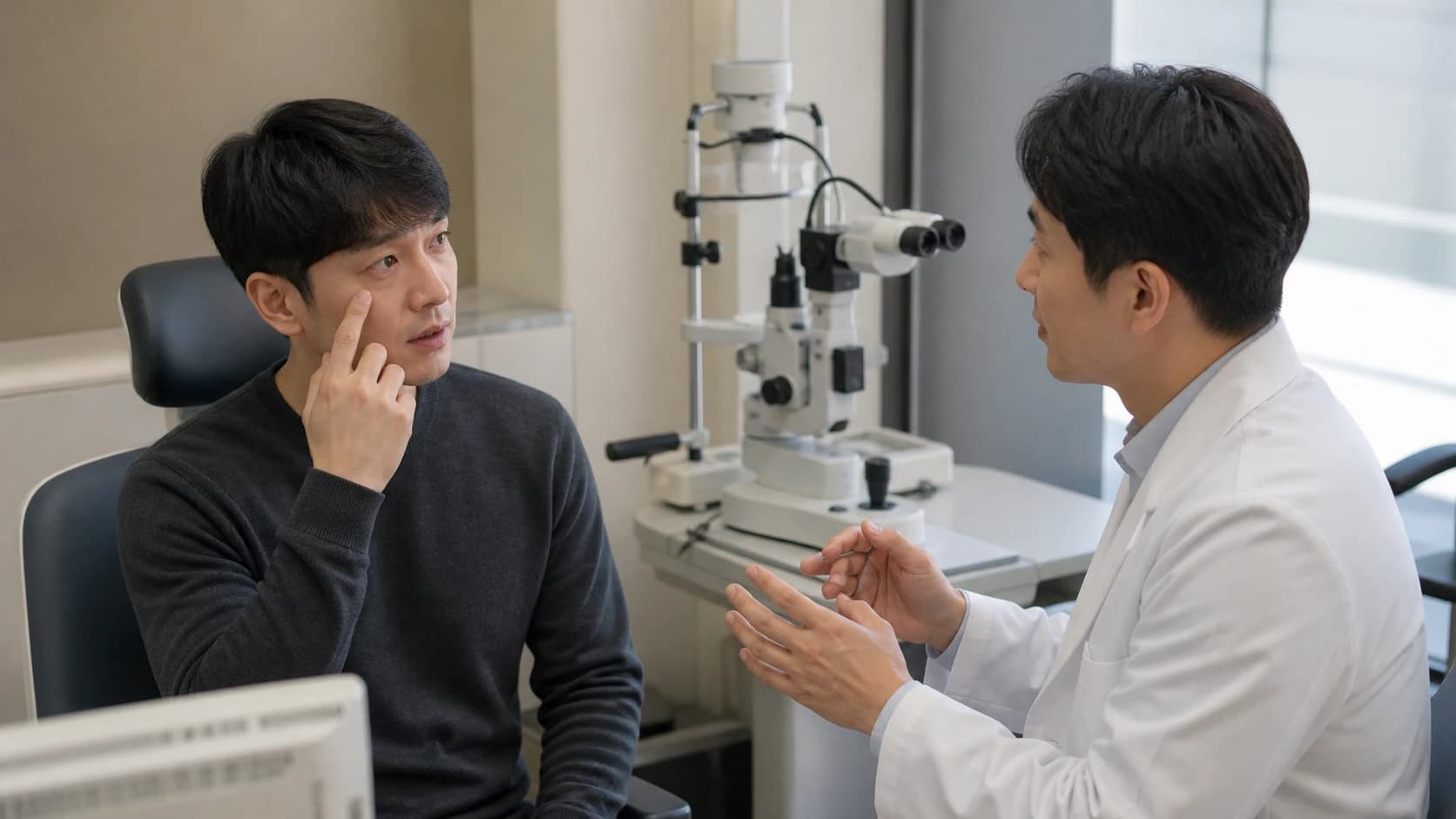 산동 필요와 망막 시신경 관찰을 귀가 안전 계획과 함께 결정하는 정보 도해