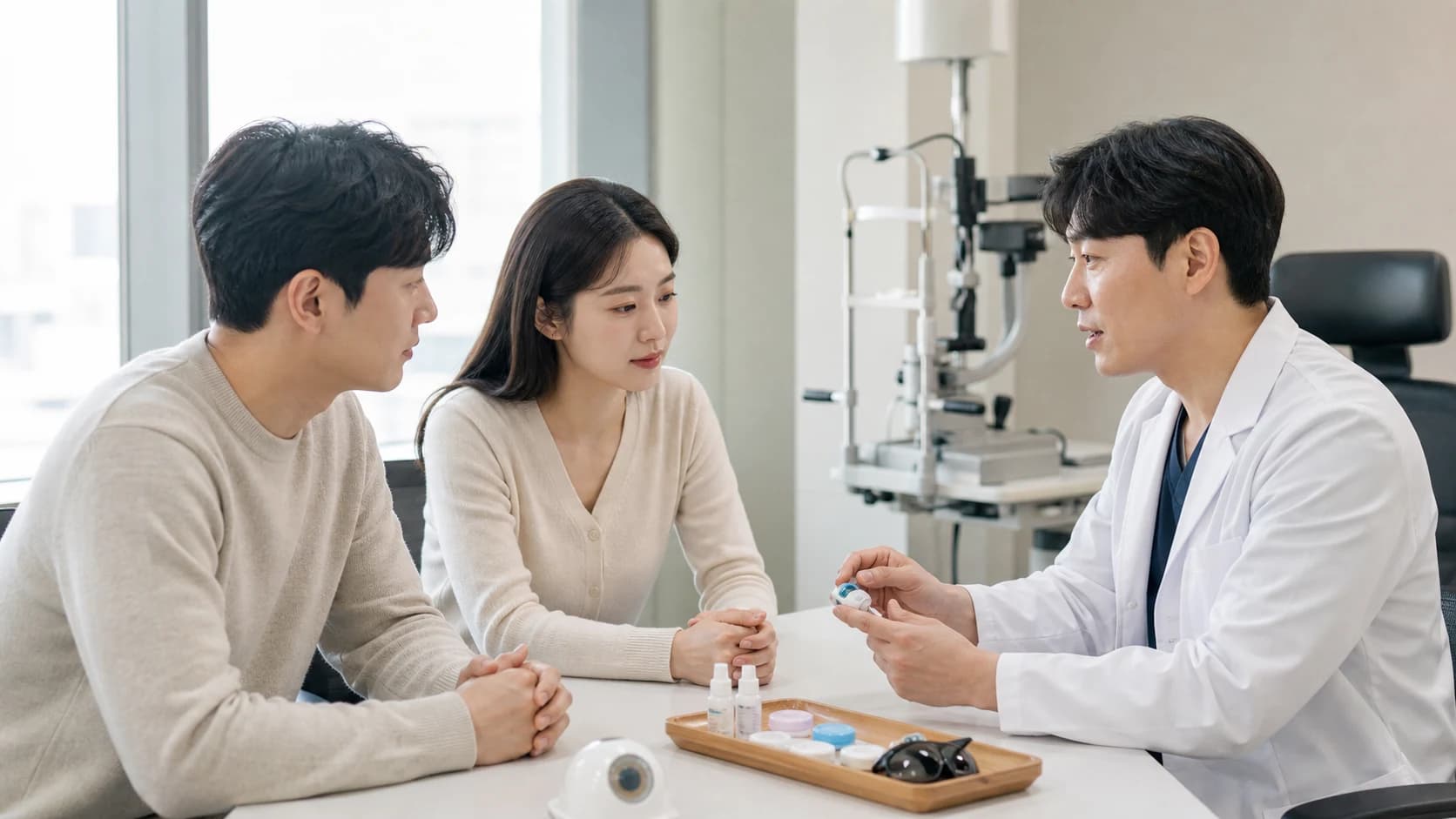 수술 계획·귀가·점안·보호·생활 노출·악화 연락·복구를 확인하는 퇴실표