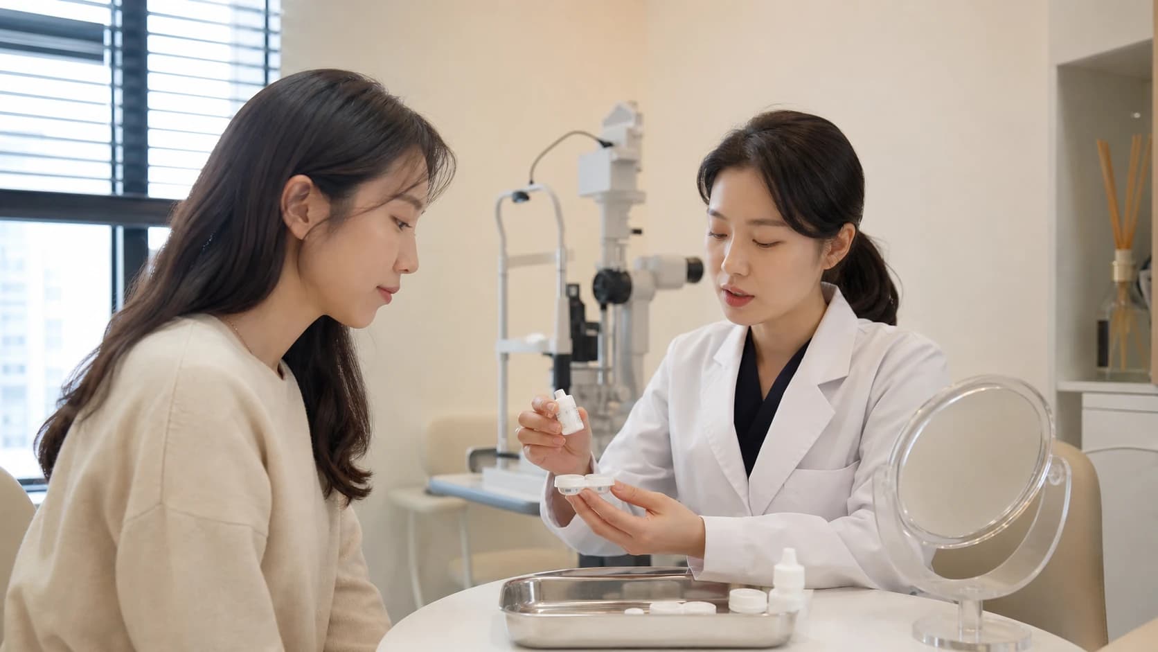 안경의 제작·착용, 토릭 렌즈의 회전·안정성, 수술상담의 별도 적합성에서 난시가 안 맞는 원인을 구분하는 도해