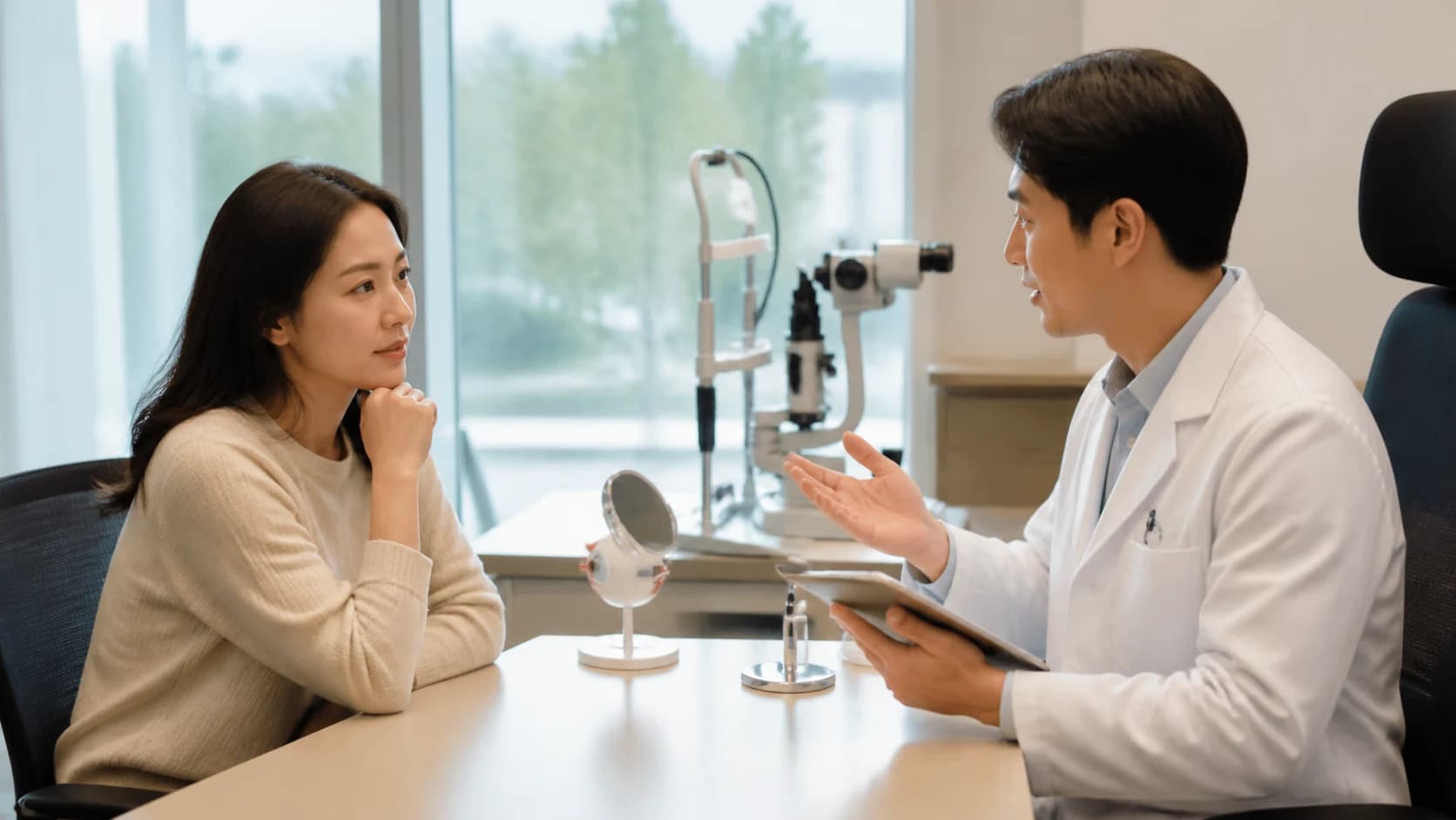 라식 견적을 술식 적용 눈 검사 약제 경과 추가진료와 계약 조건의 같은 범위로 비교하는 도해