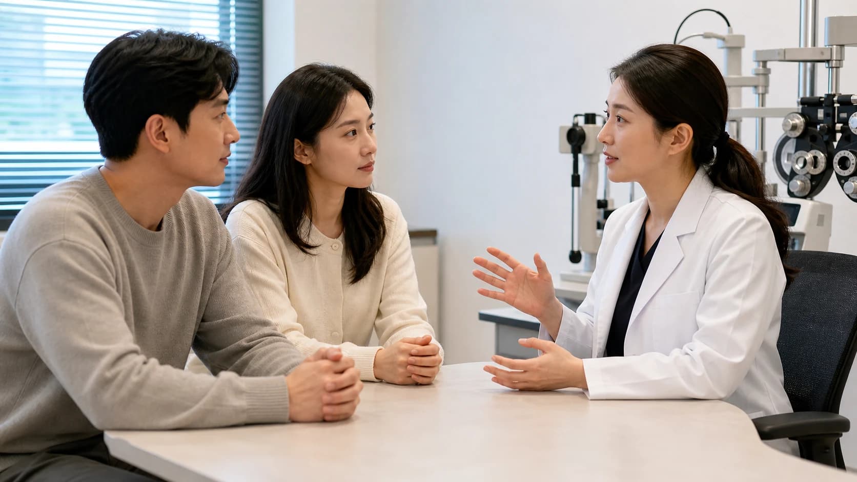 눈별 검사와 야간 운전 화면 정밀 근거리 안경 의존 목표가 계획 수정에 반영되는 도해