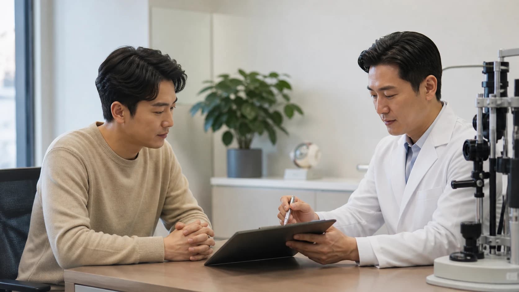 검사와 최종 권고 변경 이유 동의서와 당일 시행 계획의 일치를 확인하는 정보 도해
