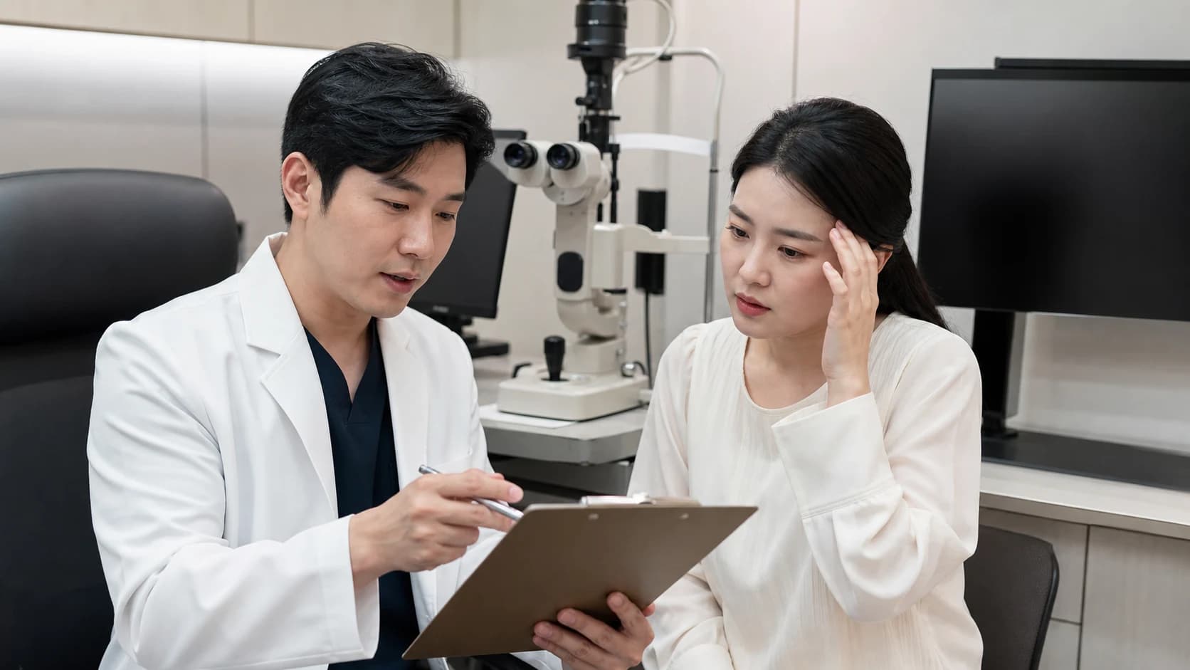 갑작스러운 시력 시야 변화 통증 외상 화학 노출 렌즈 증상과 즉시 진료 경로를 확인하는 정보 도해