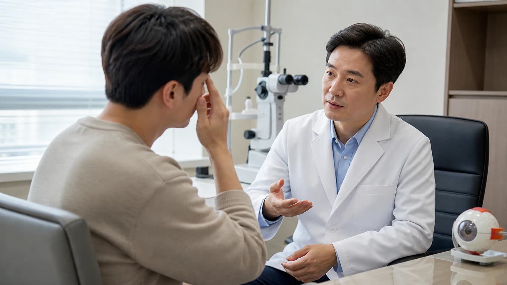 수술 뒤 새롭거나 악화되는 통증 시력 한쪽 눈 변화와 관련 사건을 즉시 알리는 정보 도해