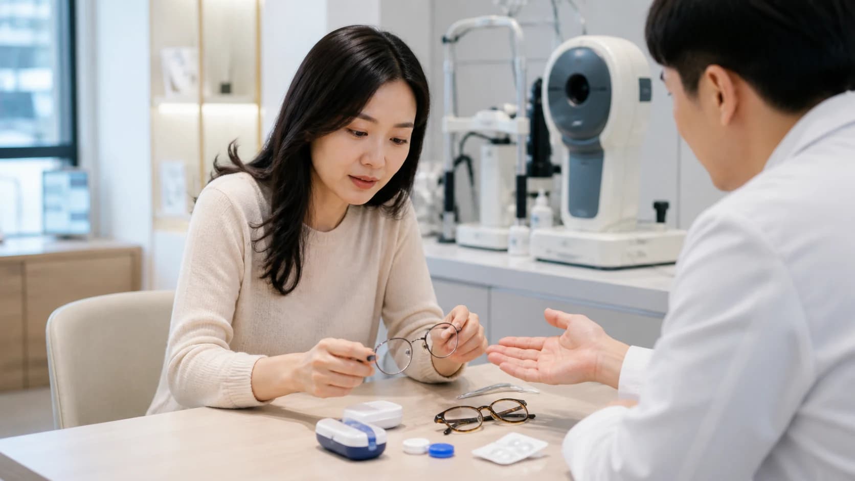 이전 날짜 눈별 처방 교정시력 실제 안경 렌즈 사용 시작일 당시 불편을 기준선으로 만드는 정보 도해