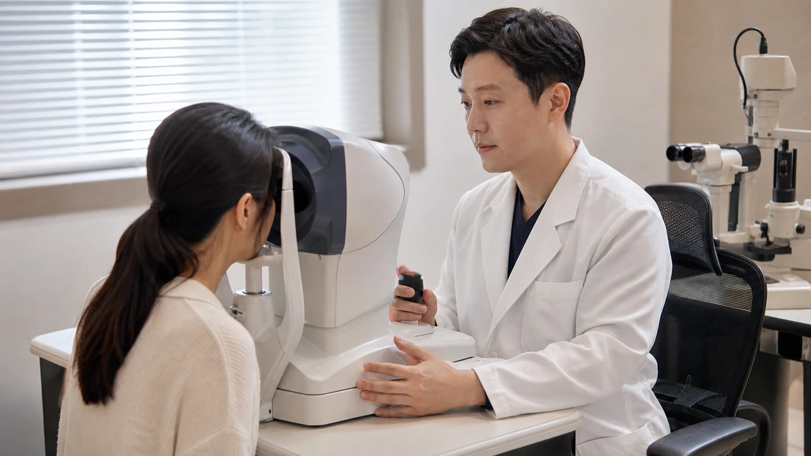 난시 기준선 측정 조건 눈별 결과 양안 기능 교정수단 변화 판정 다음 조치 재평가 조건 기록 도해