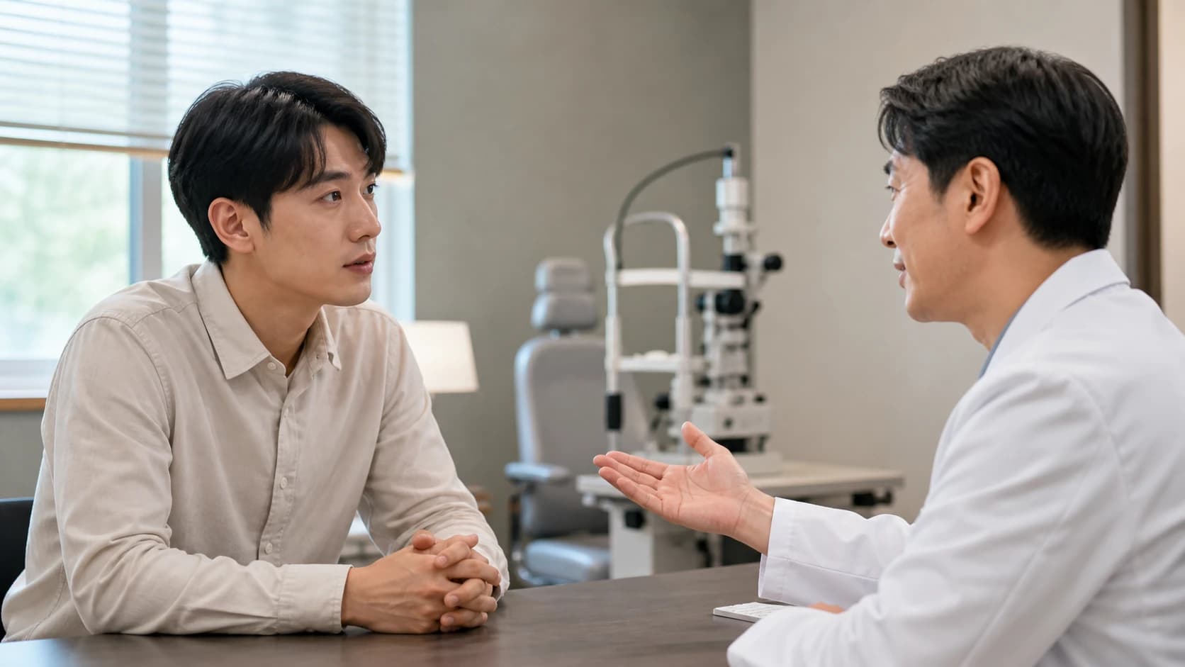 라섹 뒤 근거리 먼 거리 조명 한눈 두 눈 지속시간별 흐림 변동 빛번짐과 업무 이동 판단 영향을 기록하는 정보 도해