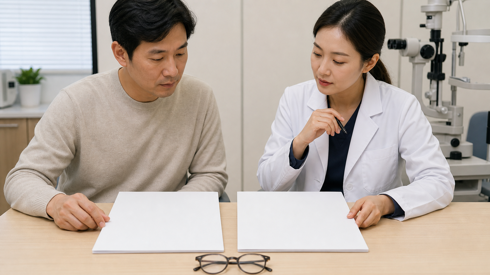 같은 조건의 기준선과 추적 자료를 무표기 자료철로 나란히 비교하는 장면