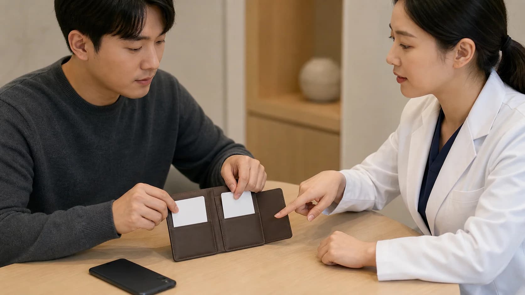 정기 추적과 예정 밖 연락 경로를 두 개의 빈 카드로 나누어 보관하는 장면