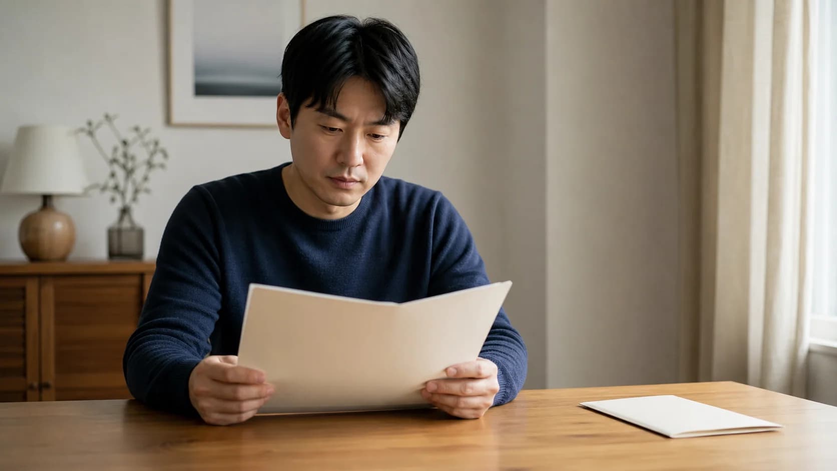 금전 약속 자료는 건드리지 않고 의학적 질문 자료를 먼저 검토하는 장면