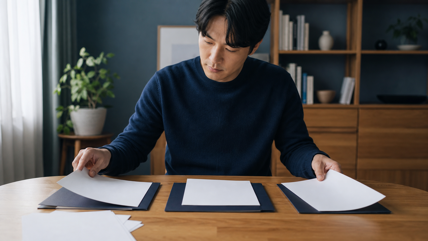 섞여 있던 빈 자료를 서로 다른 원장 폴더로 분리하는 장면