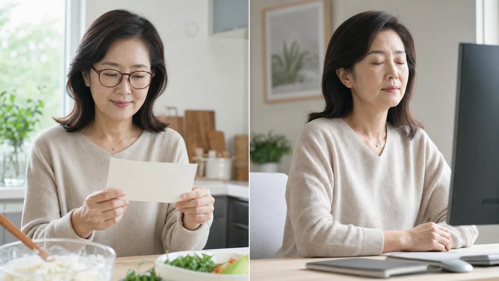 근거리 초점 문제와 눈물막의 변동성 흐림을 두 장면으로 분리한 이미지
