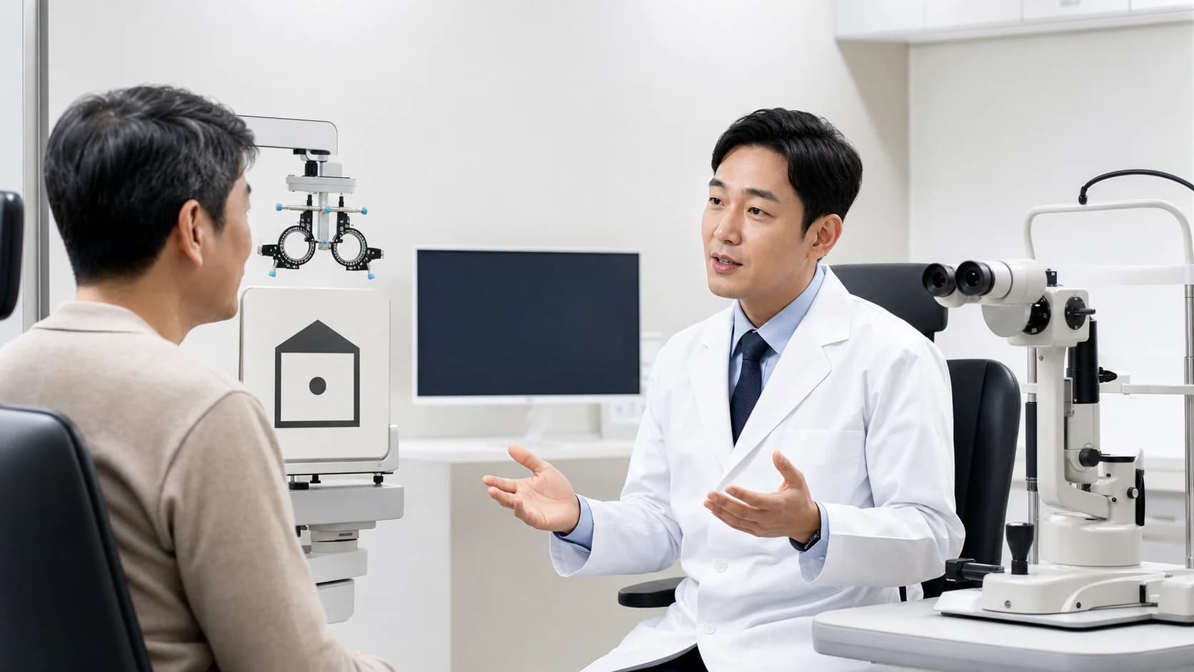 굴절검사와 눈 표면·염증 평가를 별도 단계로 확인하는 안과 진료