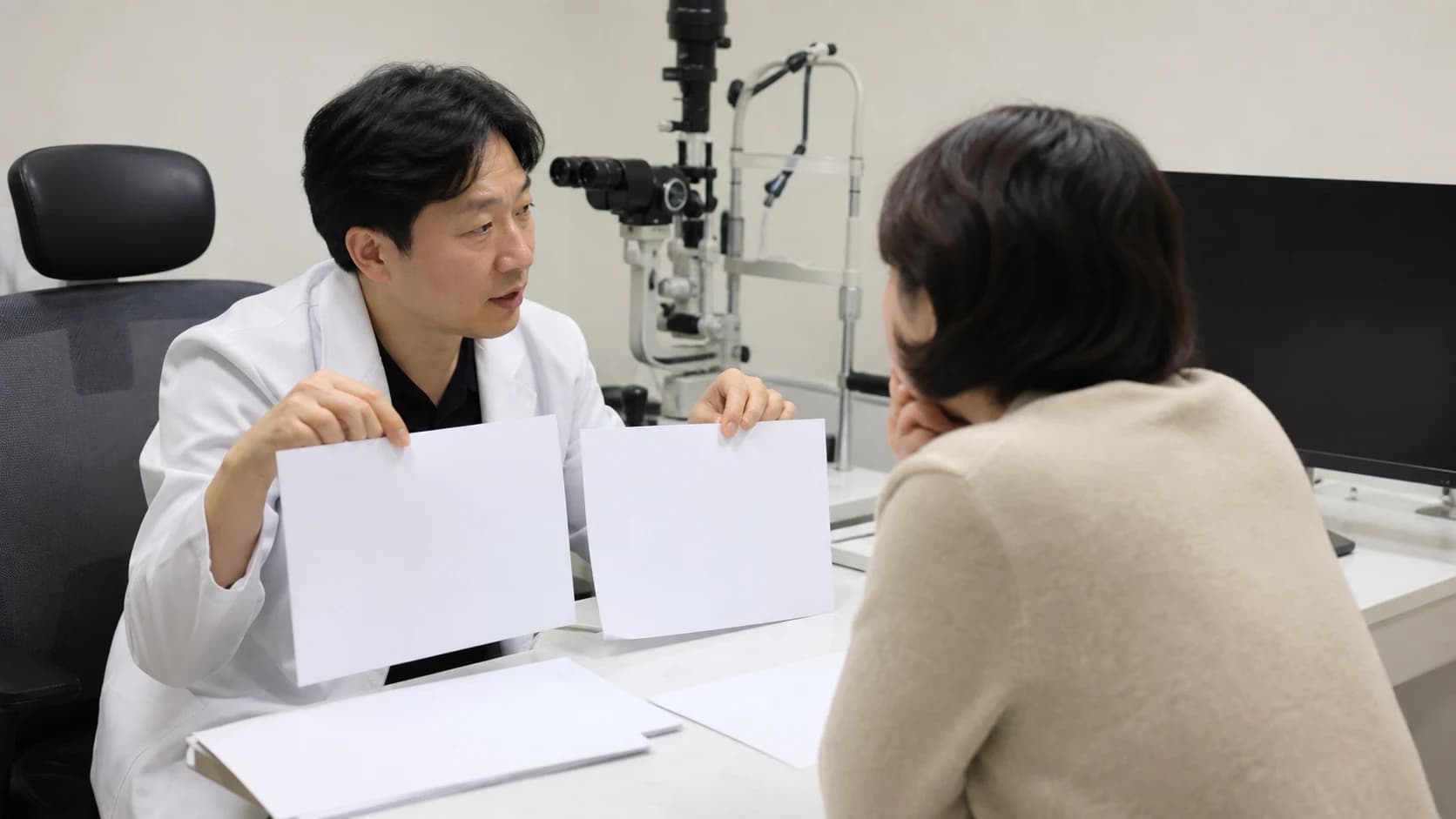 환경 반응 자료와 시각 기능 자료를 분리해 보고 미확인 자료를 남겨 두는 상담