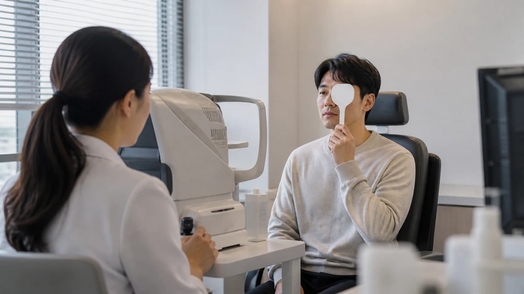 작업·장치와 거리·눈별 증상·시작점·환경·회복의 여섯 빈 칸을 가진 업무 묶음 플래너