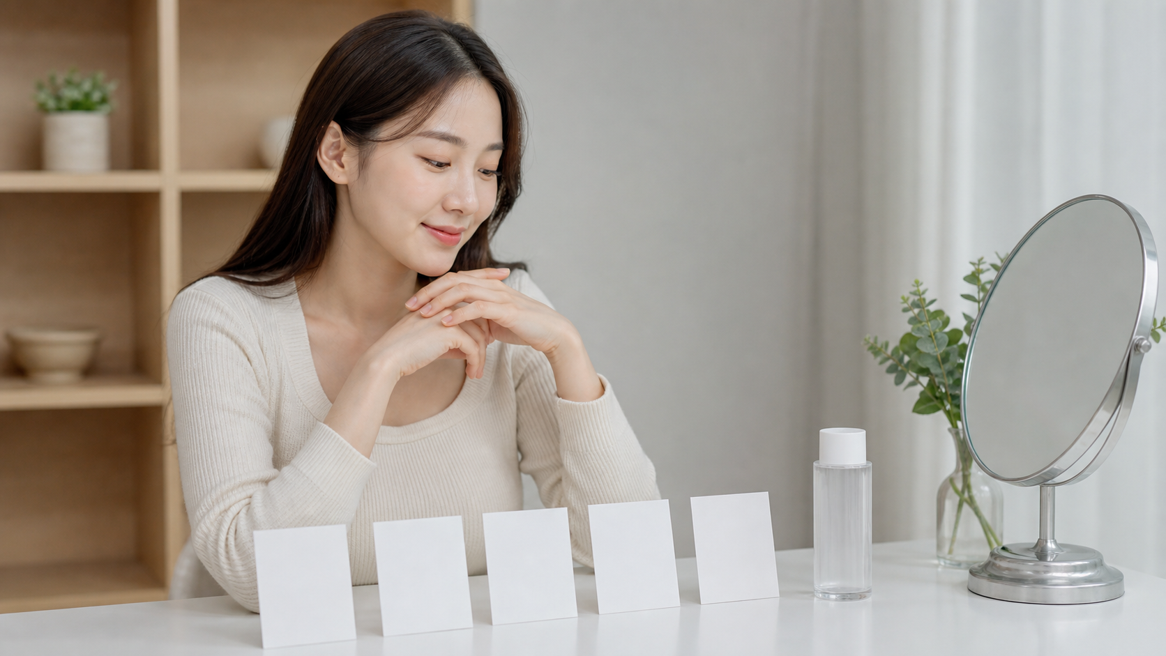 한국 성인이 눈 화장 리무버 제품보다 수술 허가·접촉 부위·제품 라벨·오염·제거 동작 다섯 빈 카드를 먼저 확인하는 장면