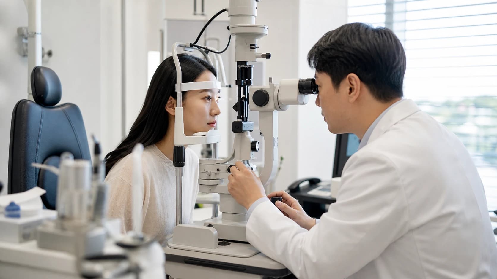 굴절·눈표면·화면 과업의 눈 불편 장부와 자세·호흡·균형의 신체 활동 장부를 분리한 장면