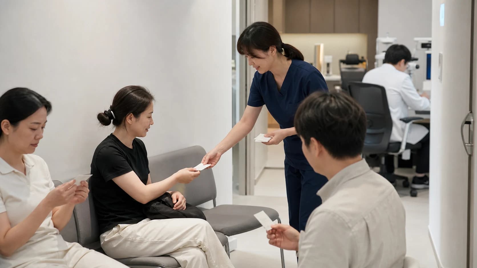 참여 카드가 착석 활동·개별 지시 확인·진료 인계 세 갈래로 나뉘는 시작 관문