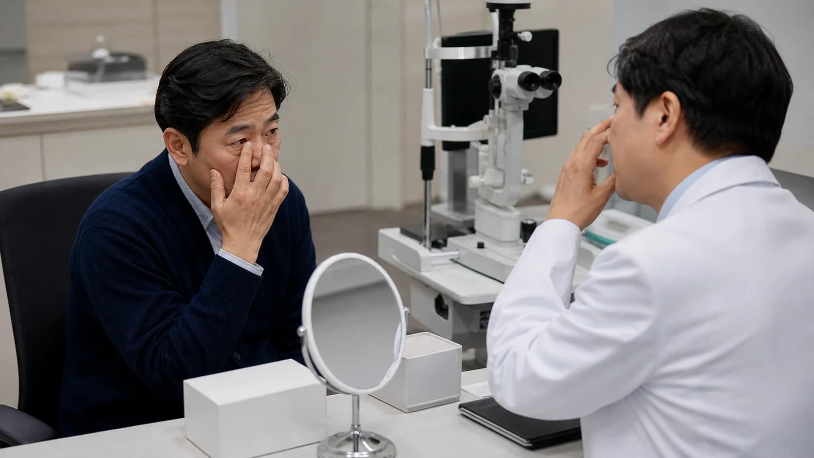 철 결핍만으로 단정할 수 없는 다섯 눈 증상과 겹치는 원인 도해