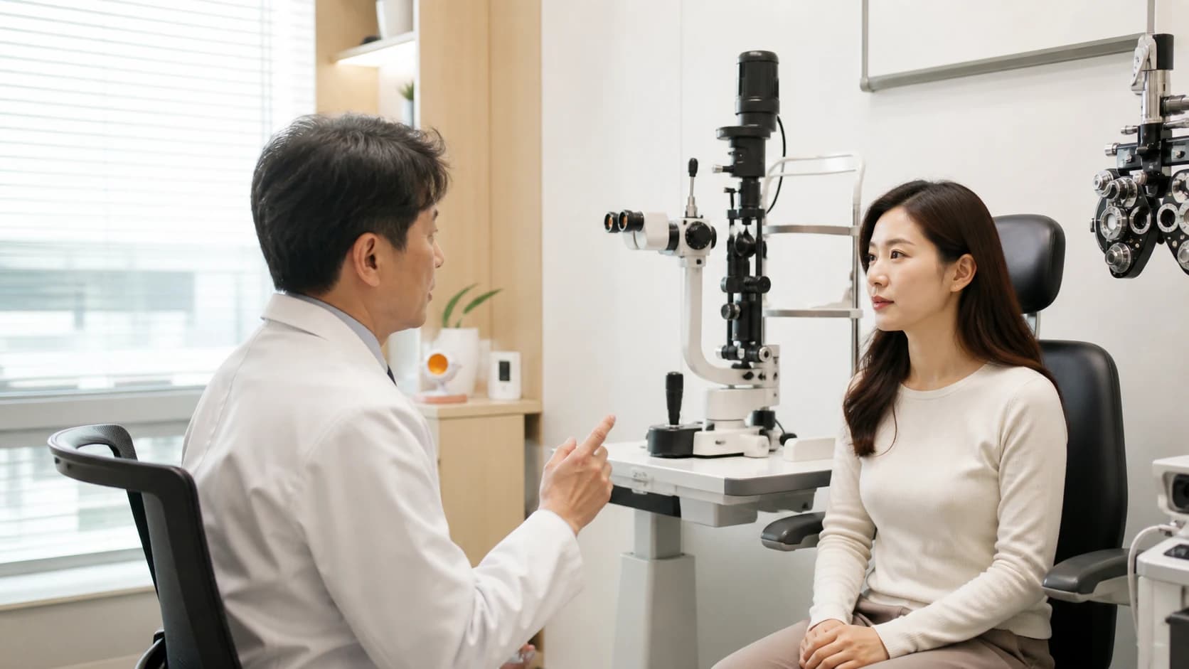 눈 증상과 철 상태를 위한 네 진료 연결 경로 도해