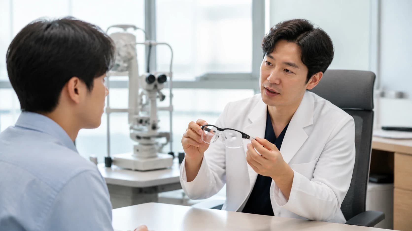 산악 보호안경의 다섯 맞음새 시험 도해