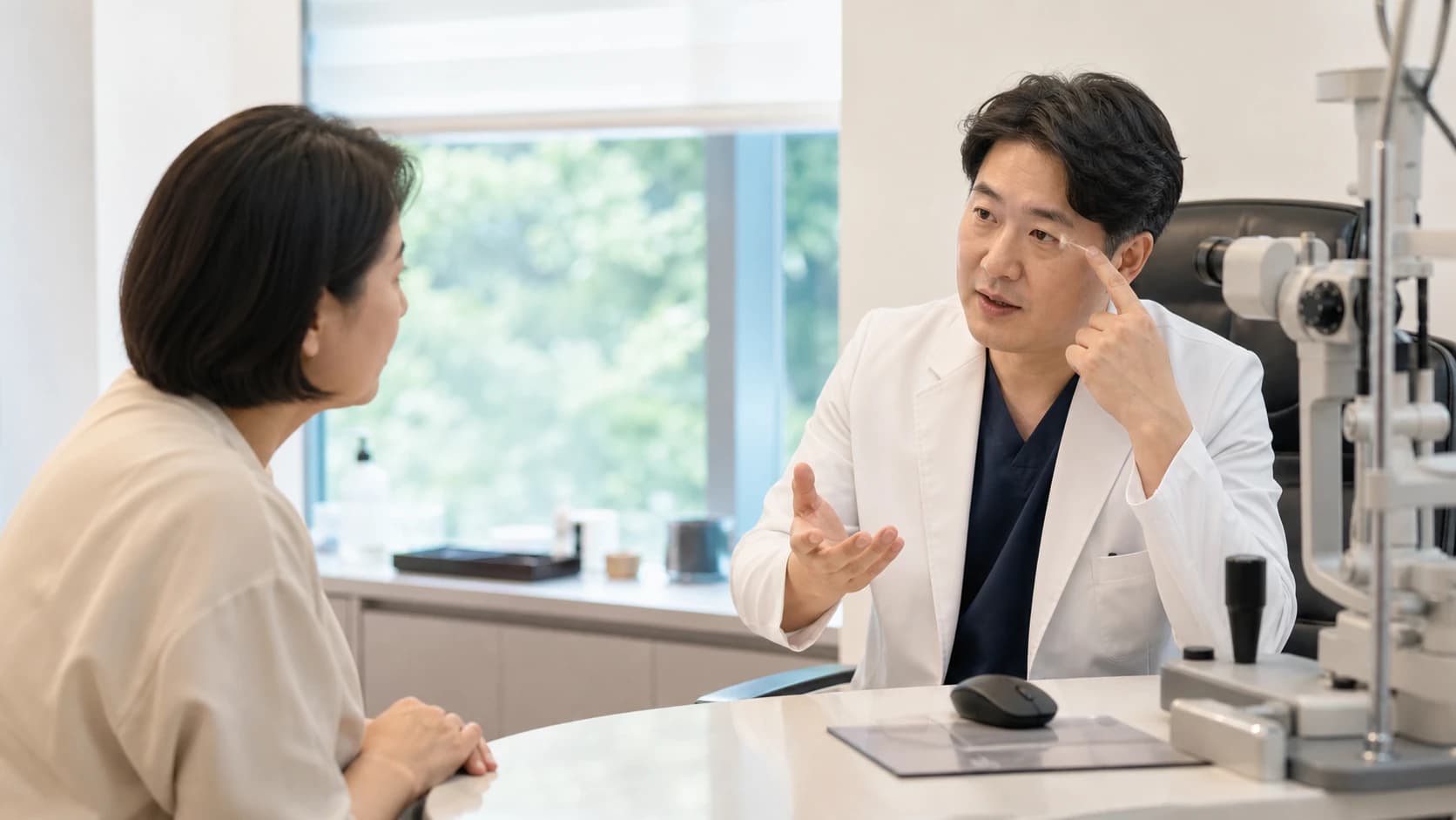 한쪽 눈과 양눈 같은 쪽 공간 및 확실하지 않음을 비교한 도해