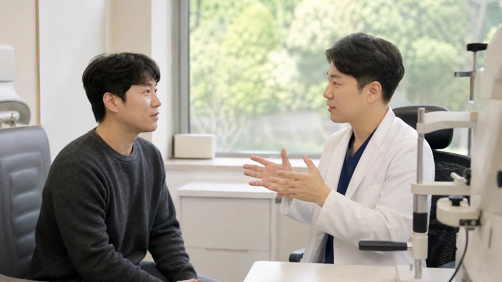 안구표면 관리 치료와 굴절 재교정을 구분한 두 개의 트레이 구성