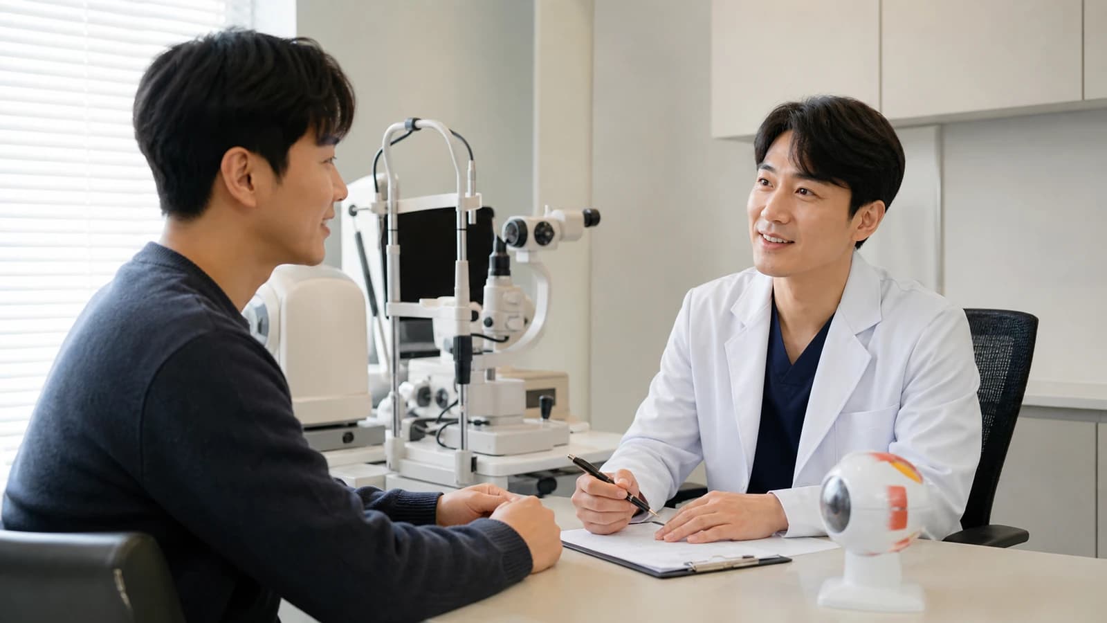 각막두께 도수 안구건조 여부를 각각 확인하는 적합성 검사 구성
