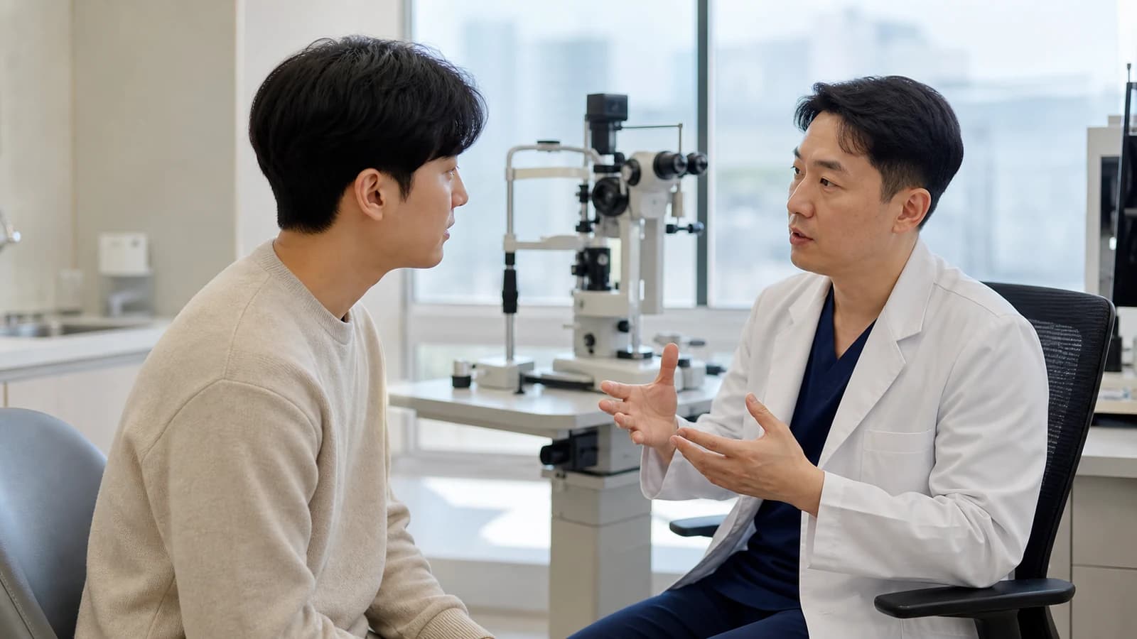 남은 각막 두께 형태 굴절 안정성을 확인하는 검사 구성