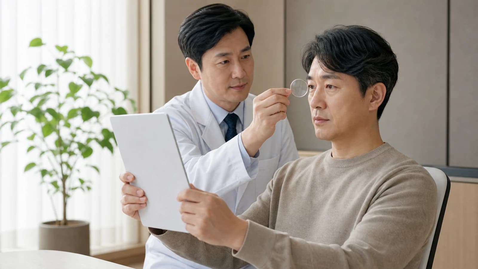 주시안은 원거리 반대쪽 눈은 근거리로 남기는 모노비전 개념도