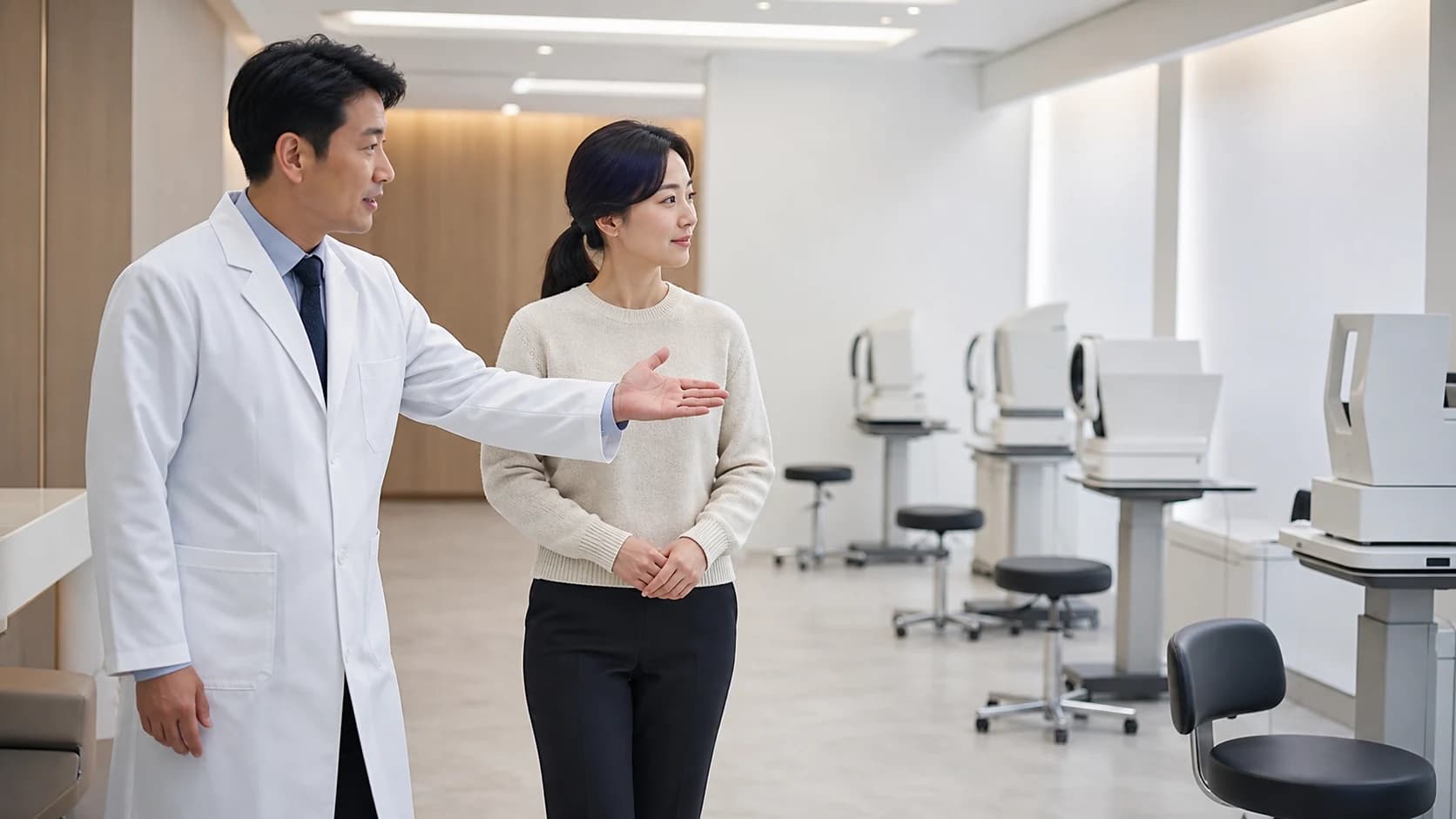 검사 결과를 근거로 개인별 계획을 설명하는 상담 장면