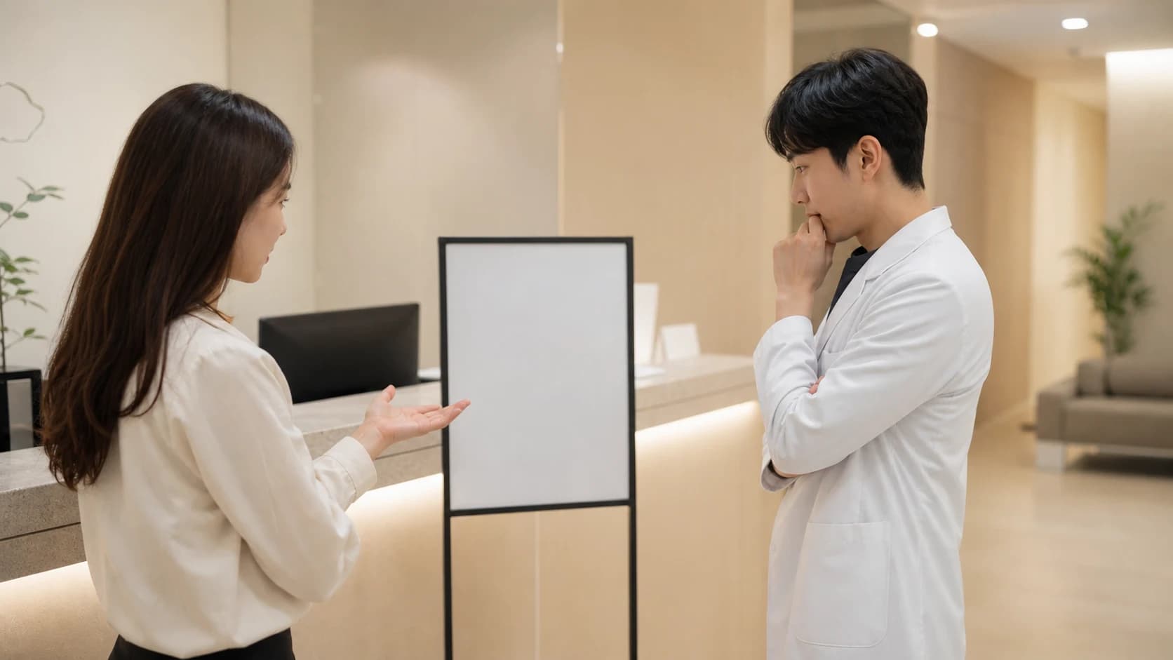 확인되지 않은 이벤트 문구에 물음표가 붙은 안내판 구성